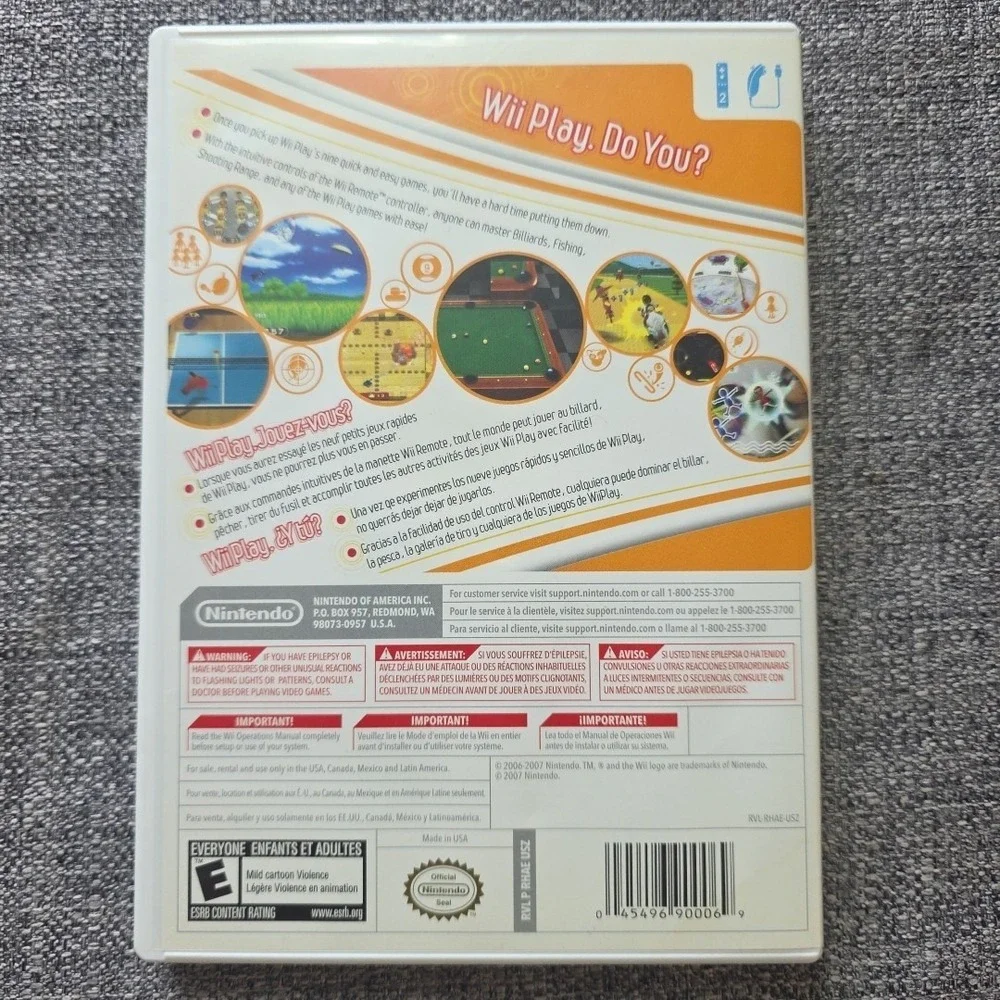 Nintendo Wii Play Game W/ Manual & Case Tested Works Complete